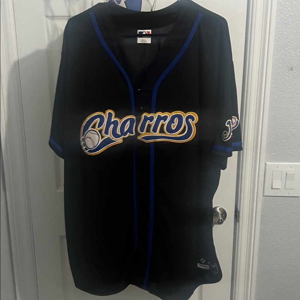 Charros Black and Blue Baseball Jersey